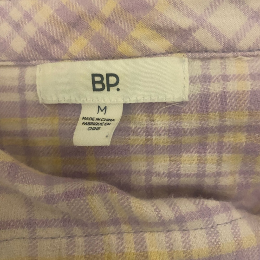 BP Plaid Button-Up Shirt in Light Purple - Picture 5 of 5